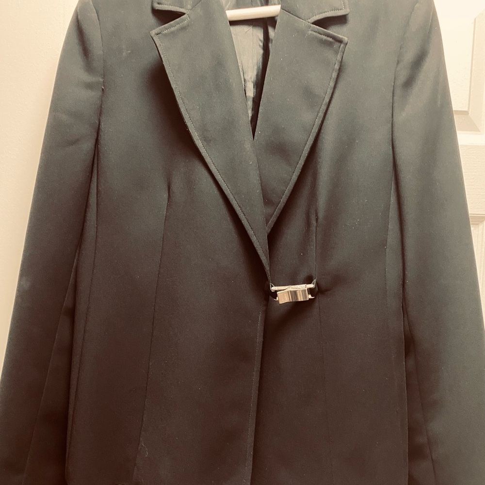 Calvin Klein Elegant Black Blazer with Metallic Detail